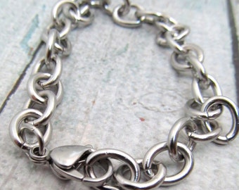 Stainless Steel Bracelet Chain - Finished Bracelet 10x8mm chain - Stainless Steel Chain - Large Bracelet Stainless Steel Bracelet (063)