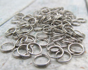 6mm Split Ring - Stainless Steel Split Rings - Set of 100 - SST Findings 6mm (072)