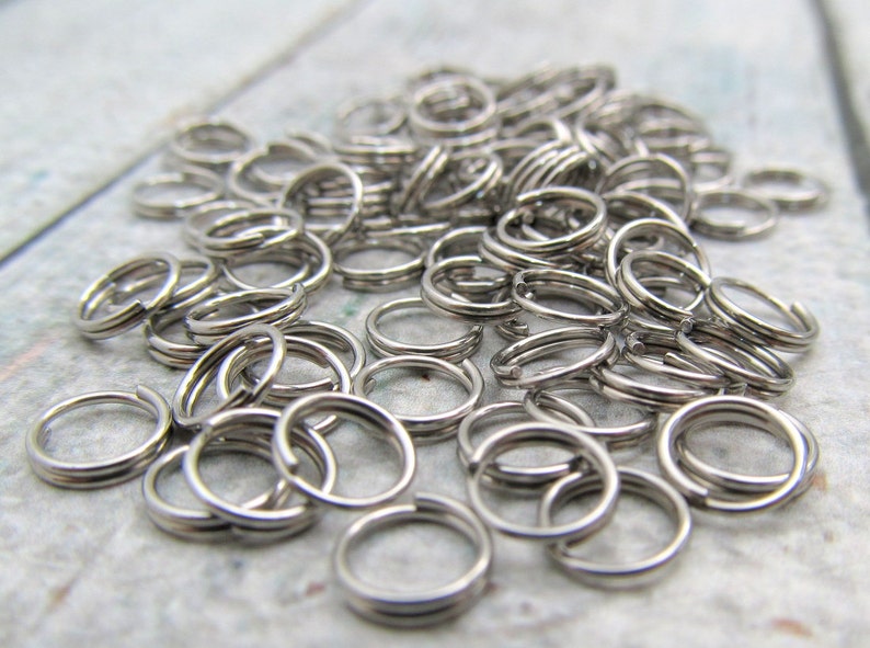 8mm Split Ring Stainless Steel Split Rings Set of 100 SST Findings 8mm 078 image 3