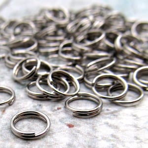 8mm Split Ring Stainless Steel Split Rings Set of 100 SST Findings 8mm 078 image 2