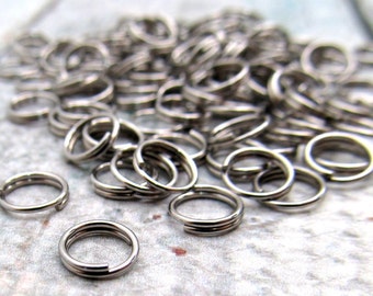 7mm Split Ring - Stainless Steel Split Rings - Set of 100 - SST Findings 7mm (077)