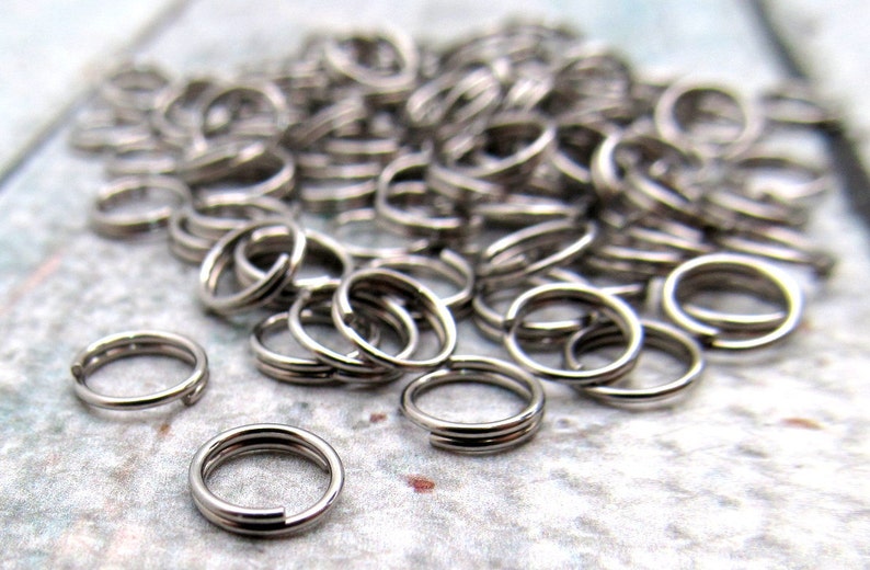 8mm Split Ring Stainless Steel Split Rings Set of 100 SST Findings 8mm 078 image 2