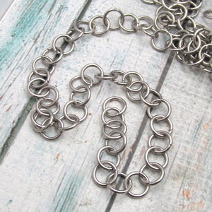 Cadena de cable de acero inoxidable - Cadena tipo pulsera de 10 mm, 1,5 metros (5 pies)
