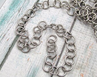 Stainless Steel Cable Chain - 10mm Bracelet Chain, 5 Foot