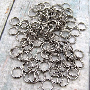 8mm Split Ring Stainless Steel Split Rings Set of 100 SST Findings 8mm 078 image 1