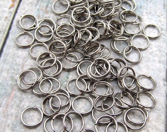 8mm Split Ring - Stainless Steel Split Rings - Set of 100 - SST Findings 8mm (078)