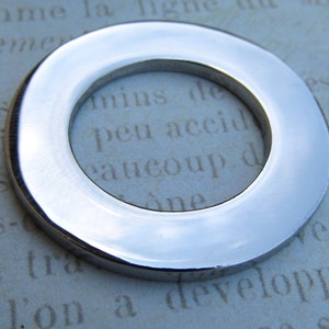 Round Washer Charm, Stainless Steel Pendant, Set of 2 SST Findings 30x30x2mm Cut Out Washer Stampable 018 image 3