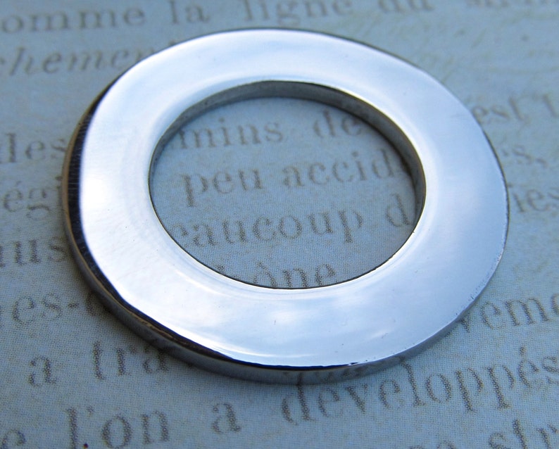 Round Washer Charm, Stainless Steel Pendant, Set of 2 SST Findings 30x30x2mm Cut Out Washer Stampable 018 image 3