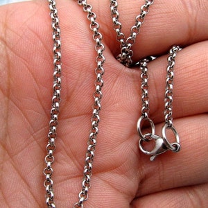 Stainless Steel Necklace Chain with Lobster Clasp Finished Necklace 2.3mm chain Stainless Steel Rolo Chain 16 18 20 22 or 24 056 image 5