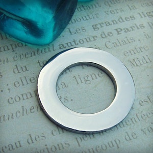 Round Washer Charm, Stainless Steel Pendant, Set of 2 SST Findings 30x30x2mm Cut Out Washer Stampable 018 image 1