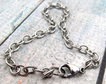 Stainless Steel Bracelet Chain - Finished Bracelet 6x4.5mm - Stainless Steel Chain - Medium Link Bracelet - Stainless Steel Necklace Chain