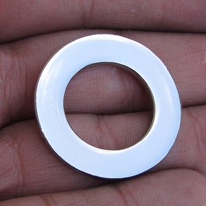Round Washer Charm, Stainless Steel Pendant, Set of 2 SST Findings 30x30x2mm Cut Out Washer Stampable 018 image 4
