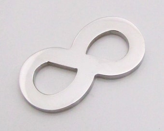 Infinity Charm, Stainless Steel Infinity Pendant, Stainless Steel Jewelry Pendant, SST Findings 30x15x2mm Stamping Blank Stampable (134)