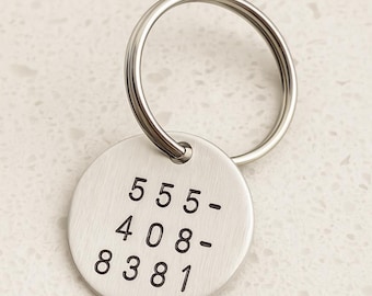 Phone Number Keychain - Label Your Keys - Emergency Call Number Tag - Protect Your Belongings - If Found Contact Call This Number