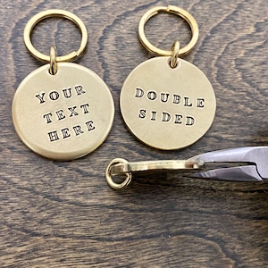 Thick Double Sided Brass Key Tag Labels - Any Custom Text - Super ...
