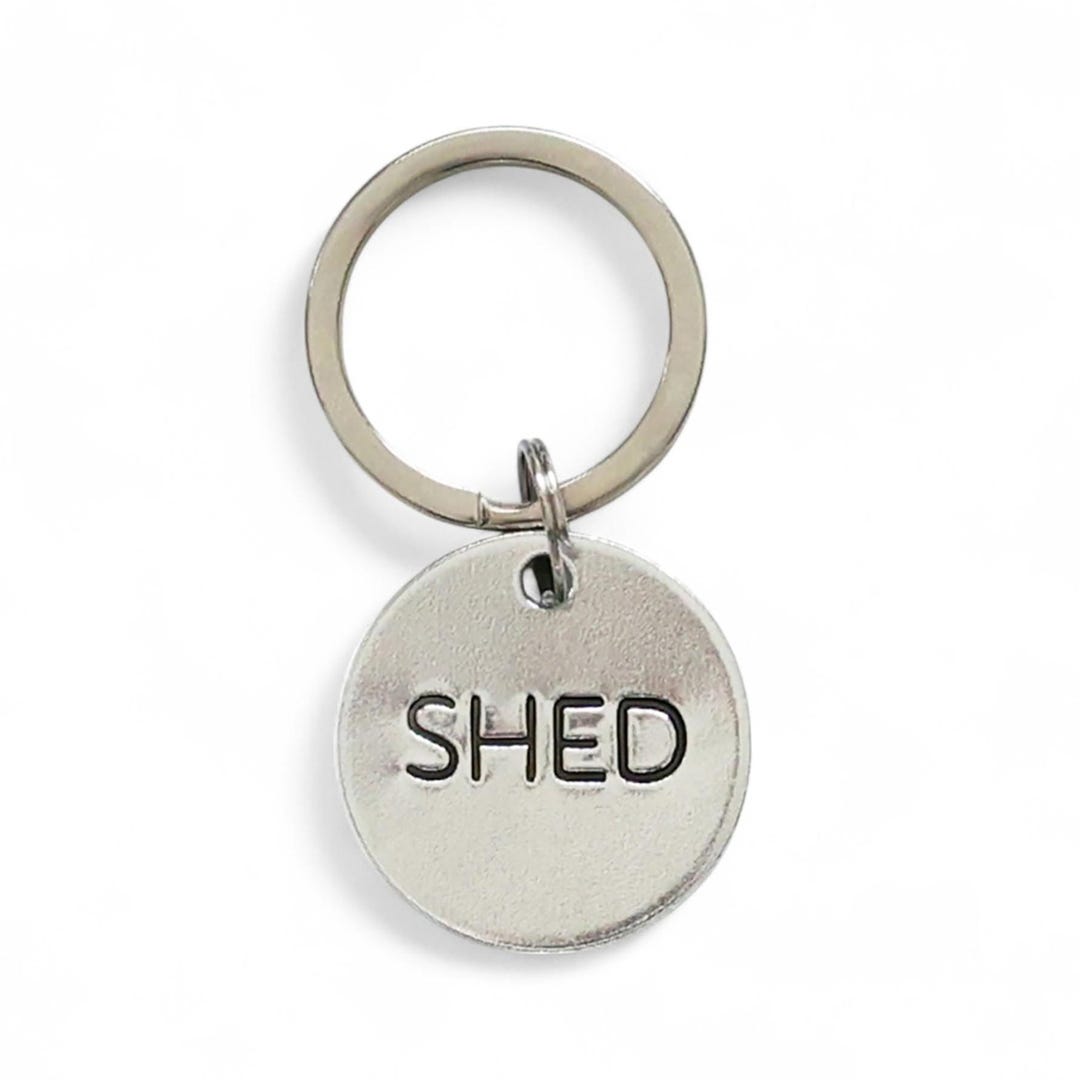 Key Chain Label Metal Shed Key Label Keychain - Silver-colored Aluminum Metal Tag - Hand ...