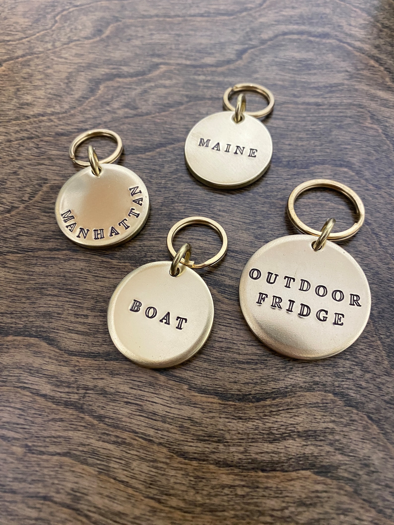 Thick Double Sided Brass Key Tag Labels - Any Custom Text - Super ...