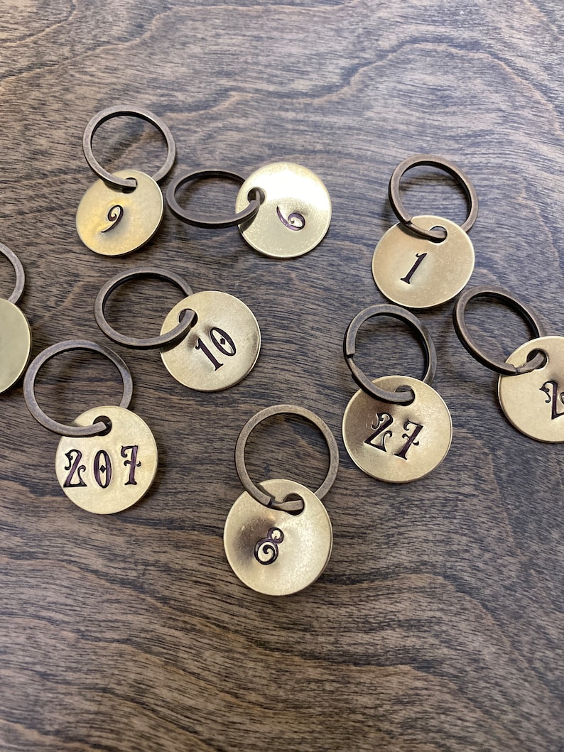 Custom Number Tags - Hand-stamped High Visibility 1-3 Digit Labels ...