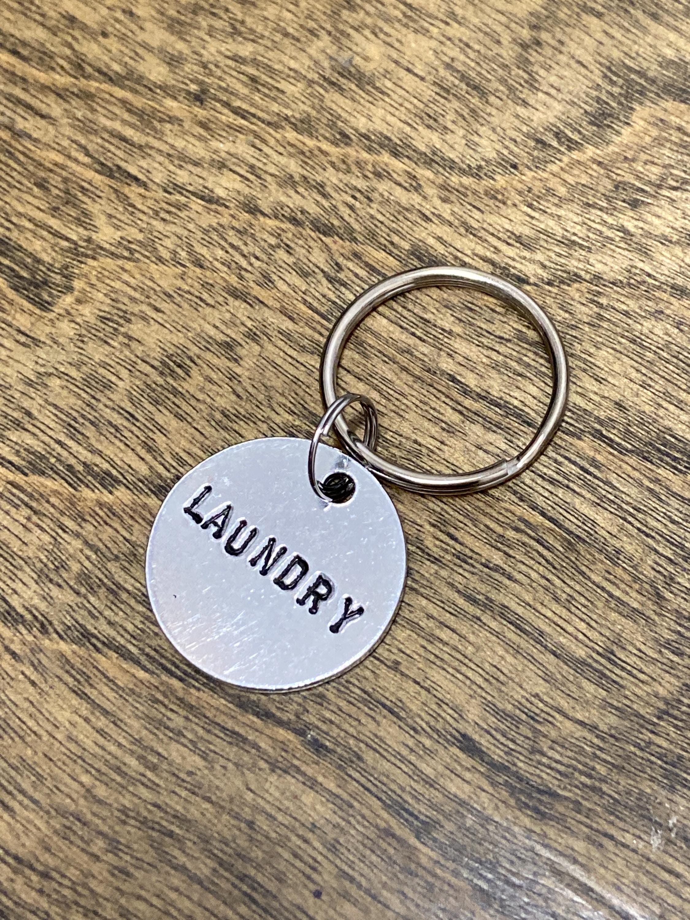 Laundry Room Key Tag - Gold Colored Brass Metal Label With Large ...