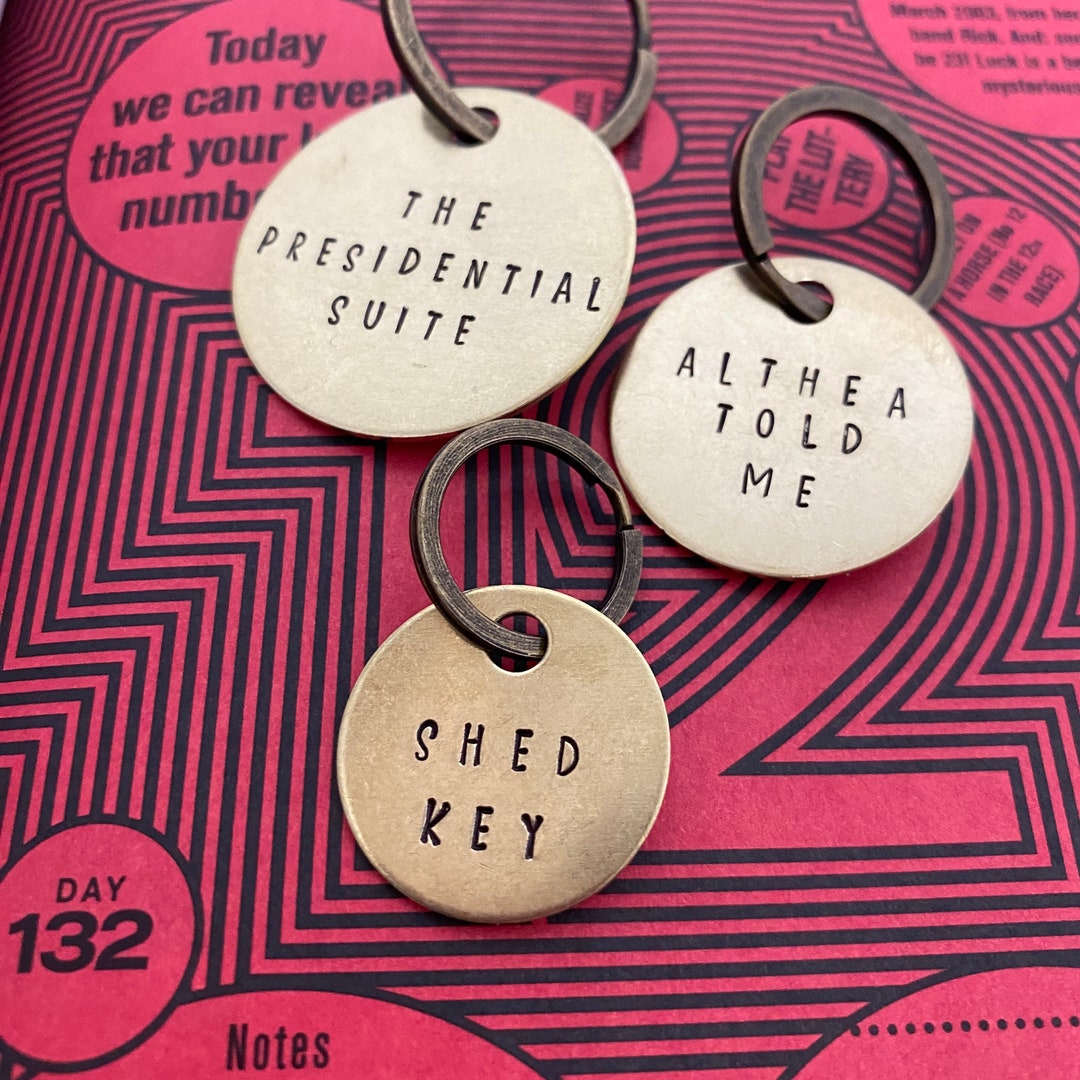 Hand Hammered Key Tags - CUSTOM - Favorite Band Lyrics Keychain ...