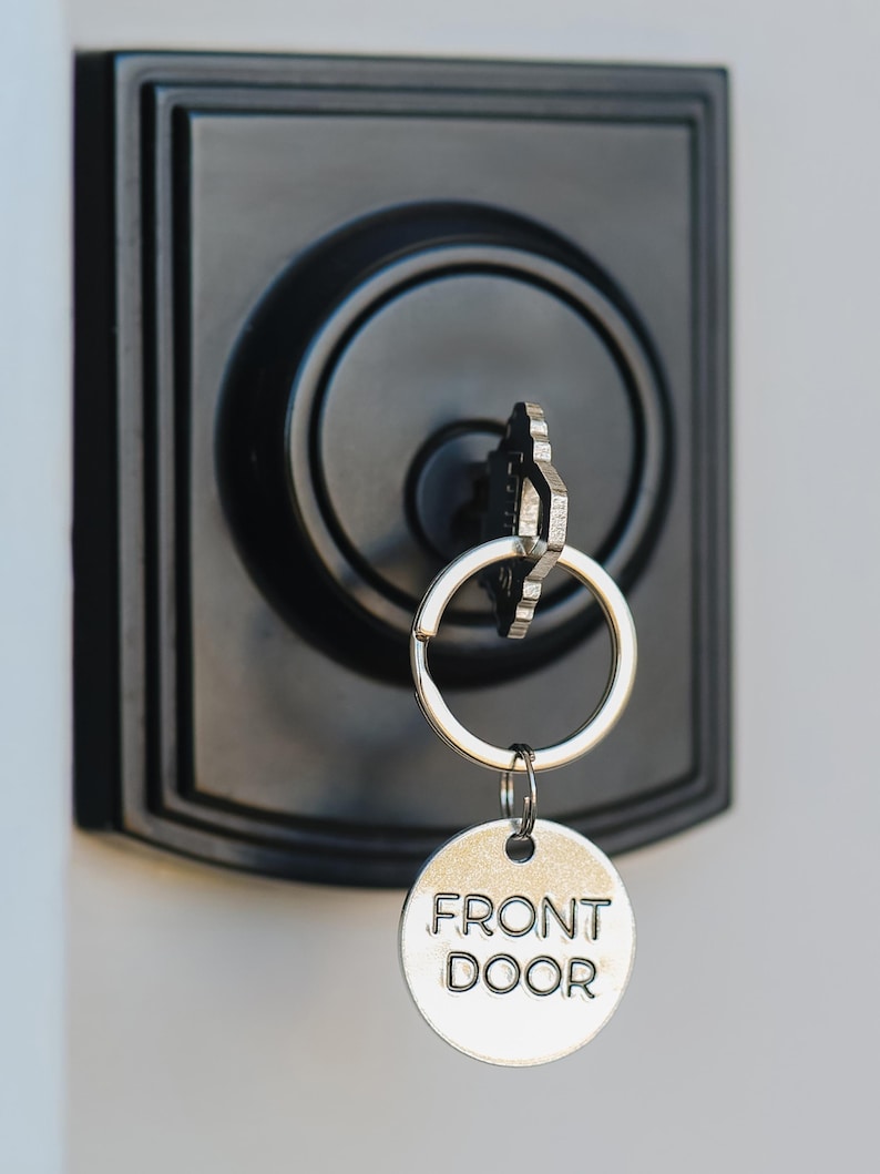 Key Chain Label Metal Key Label Keychains - Silver-colored Aluminum Metal Tag - Hand-stamped ...