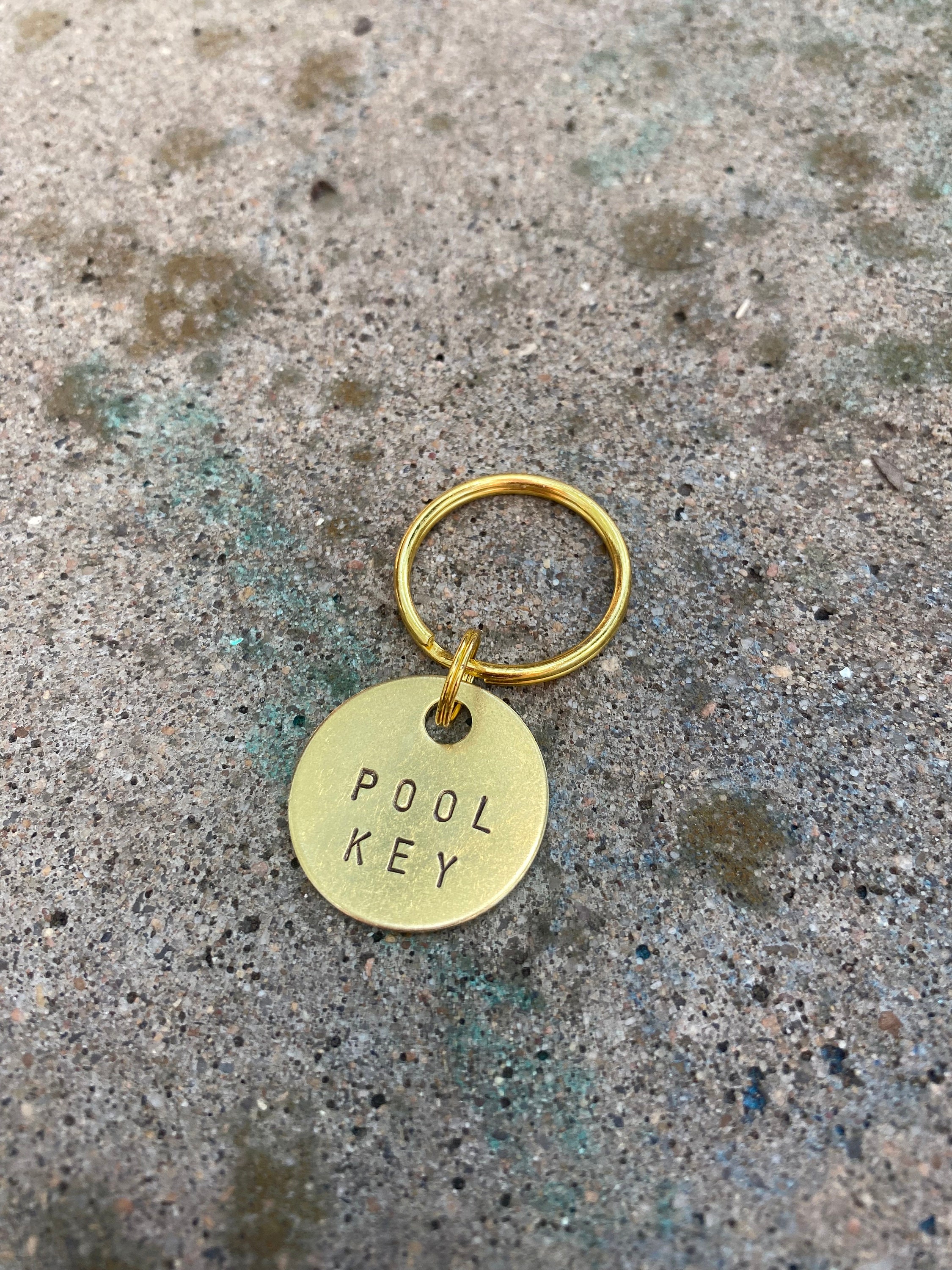 Pool Key Card Pool Key Tag - Gold Colored Brass Metal Label With Small & Large ...