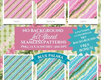 No-Background Seamless Palaka Pattern Pack, FREE Bonus, Hawaiian Hand-Drawn,Printable, Sublimation, Gifts for Her, Commercial Use, PNG