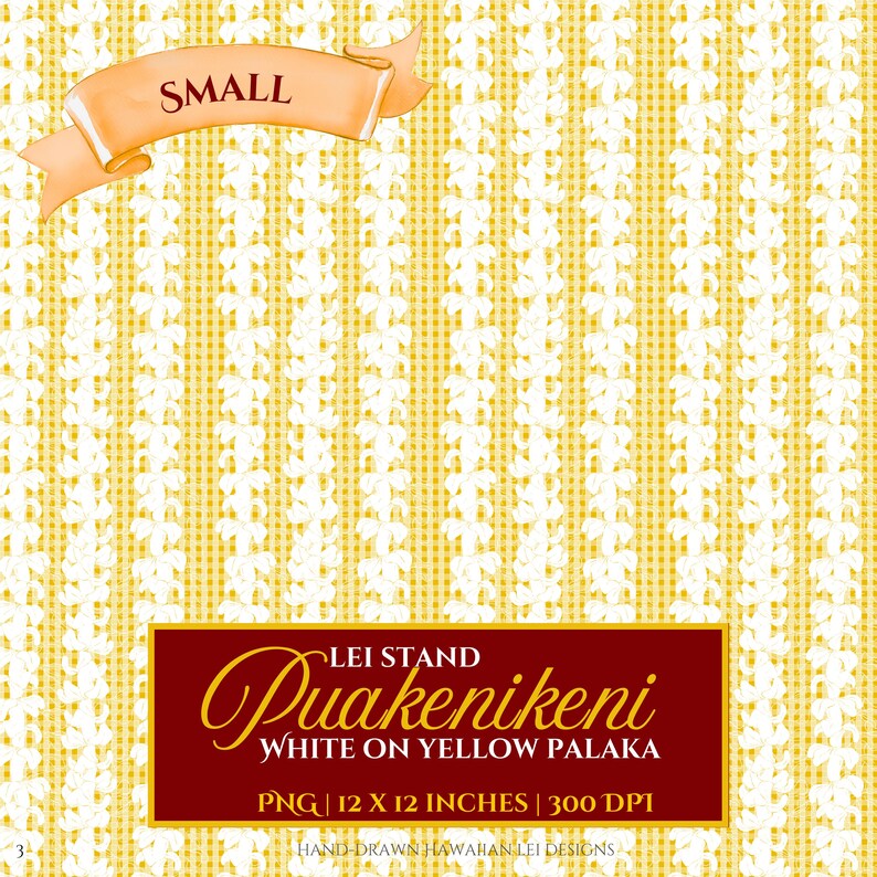 Palaka Ribbon Puakenikeni Palaka Pattern: Hawaiian Floral Seamless Design (PNG ...
