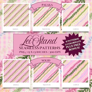 Seamless Palaka Pattern Pack, FREE Bonus, Hawaiian Hand-Drawn,Printable, Sublimation, Fabric, Tropical, Commercial Use, Instant Download,PNG
