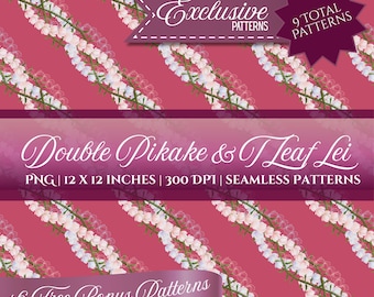 EXCLUSIVE Pikake Tleaf Hawaiian Lei Pattern: Seamless PNG, Commercial Use (Instant Download)