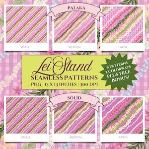 Seamless Palaka Pattern Pack, FREE Bonus, Hawaiian Hand-Drawn,Printable, Sublimation, Fabric, Tropical, Commercial Use, Instant Download,PNG