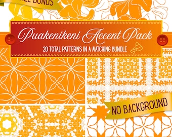 Puakenikeni Flower 20 Pattern Pack: Hawaiian Fabric Design, Commercial Use (PNG Instant Download)