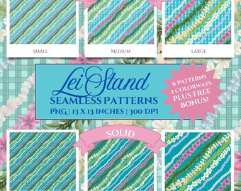 Hawaiian Lei Seamless Pattern: Tropical Fabric Print, Commercial Use (PNG Instant Download)
