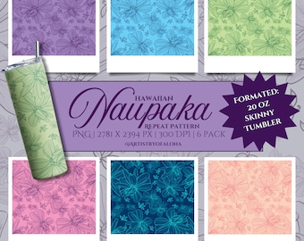 Hawaiian Naupaka Flower Pattern: Tropical Tumbler Design (PNG Digital Download)