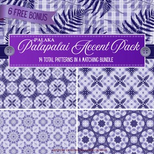 Palaka Hawaiian Pattern Pack: Tropical Fabric Design, Commercial Use (PNG Instant Download), FREE BONUS, Commercial Use