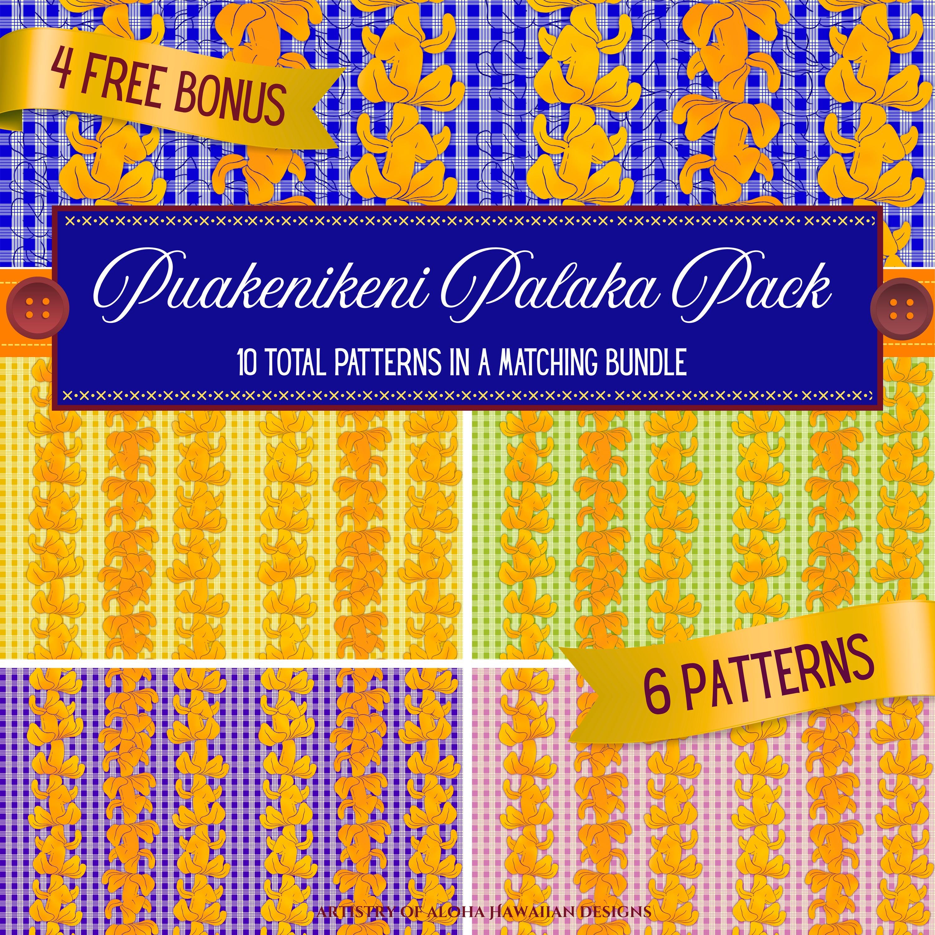 Puakenikeni Palaka Pack, 6 FREE Bonus, Hawaiian Hand-Drawn, Gifts for her, Tropical, Commercial Use, Instant Download, PNG, Gifts for Mom
