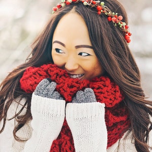 Cranberry Infinity Scarf | Handmade, Warm, Soft and Cozy!