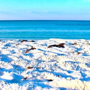 Print of  &quot;Destin Blue&quot; Ocean Photography, Blue Skies, White Sand, 8x0, 11x14, Beach House Print, White Sand, Ocean Scenery, Sunrise, Peace