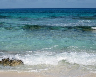 Cozumel Ocean Photography Print, Blue Water Waves
