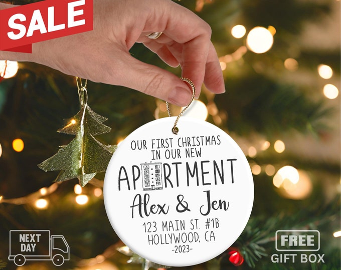 Our First Apartment Ornament Personalized - New House Ornament - First Apartment Christmas Ornament - Custom Apartment Ornament