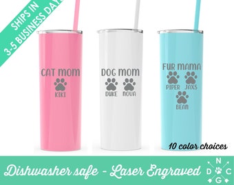 Personalized Dog Mom Gift, Cat Mom Gift, Cat Mom Gift, Fur Mama Tumbler, Gift Pet Owner, Dog Lover Gift, Dog Mom Tumbler, Cat Mom Mug