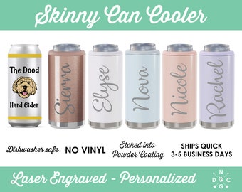 Personalized Engraved Can Cooler | Skinny Can Cooler | Slim Can Cooler | Custom Insulated Beverage Holder | Engraved Can Cooler | Can Cooler