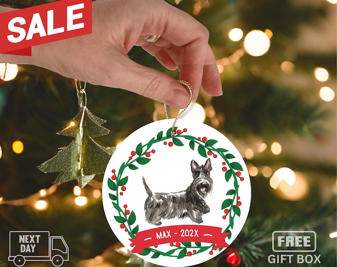 Scottish terrier ornament Dog ornament pet ornament custom dog ornament personalized dog dog lover gift dog christmas ornament scotty dog