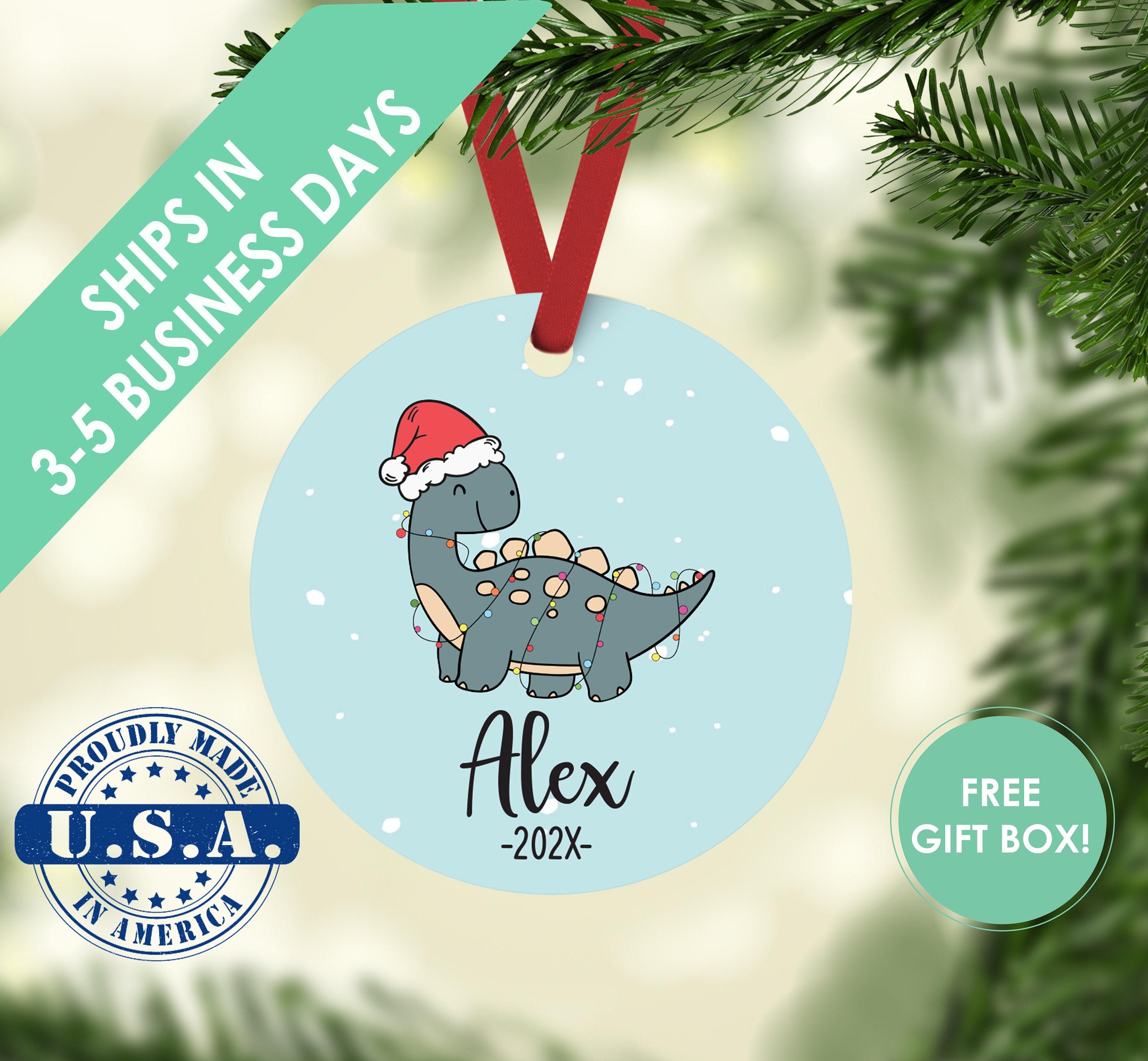 Dinosaur ornament deals
