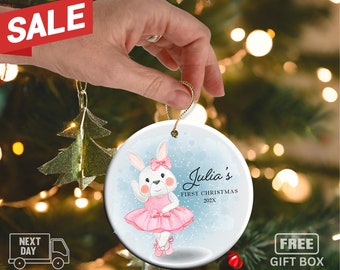 Baby's First Christmas Ornament - Personalized First Christmas Girl Ornament - Custom Baby Girl Ornament - Baby First Gift - Baby Ornament