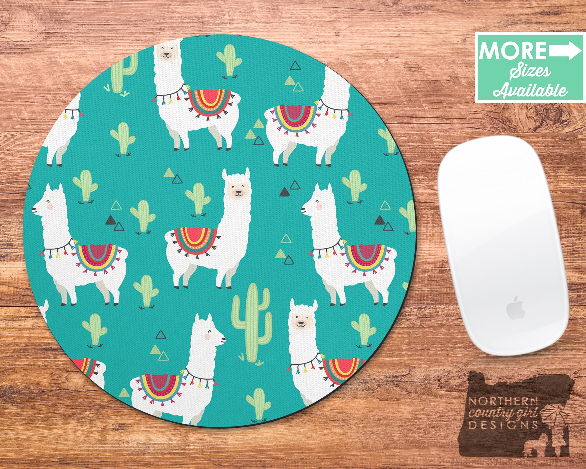 llama / mouse pad / llama mousepad / llama mouse pad / llama cactus