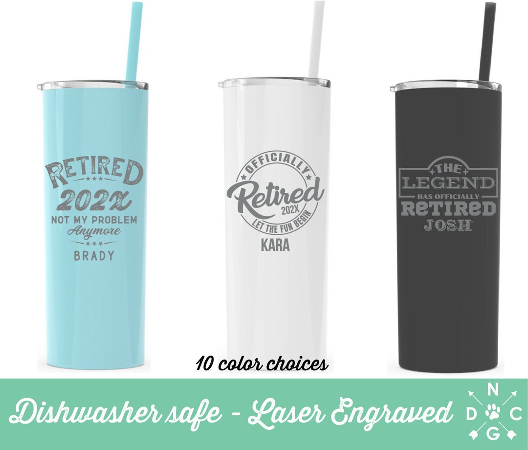 Personalized Retirement Tumbler, Retirement Themed Tumbler, Retirement Gift, Retired 2023, Funny ...