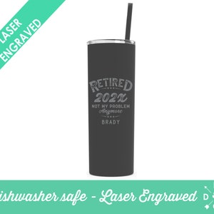 Personalized Retirement Tumbler, Retirement Themed Tumbler, Retirement Gift, Retired 2023, Funny ...