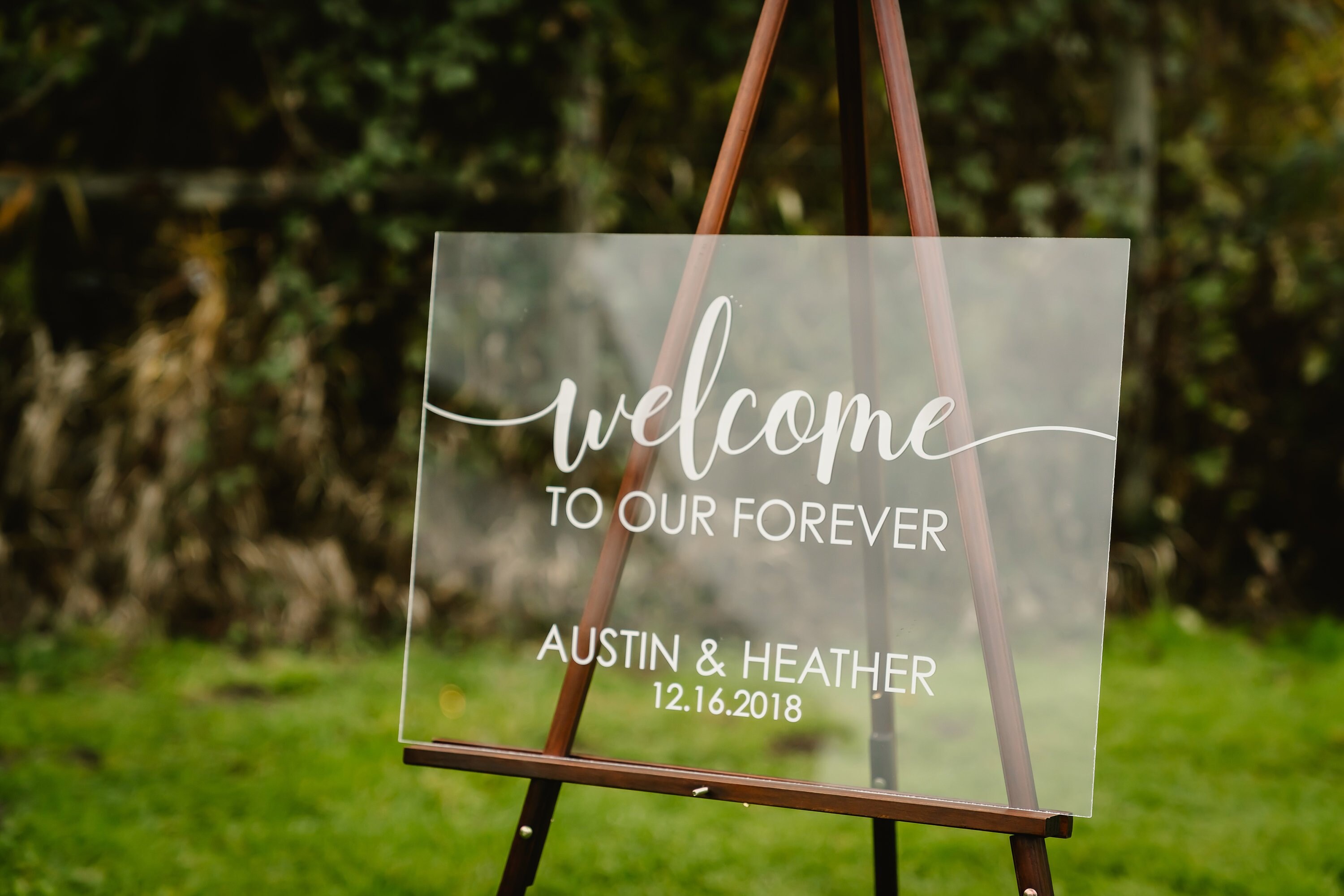 Welcome Wedding Sign Acrylic Personalized Modern Wedding