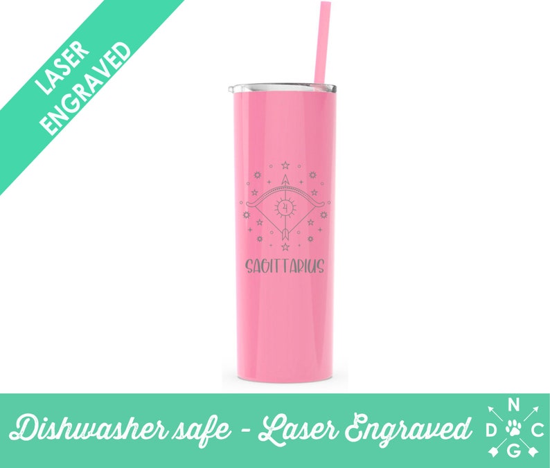 Astrology Symbols, Zodiac Tumblers, Zodiac Sign, Personalized Tumbler, Gift for Her, Laser Engraved Tumbler, Constellation Cups, Astrology Light Pink